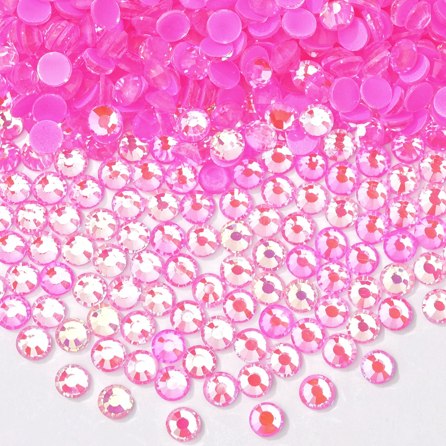 #108 Fluorescent Rose AB Glass Flat Back Rhinestones 1440pcs